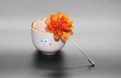 GoTie Orange Blossom Flower Lapel Pin