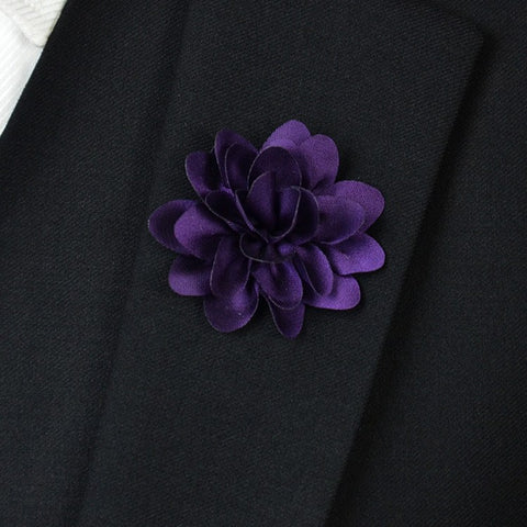 Purple Flower Lapel Pin - Bowties - 1
