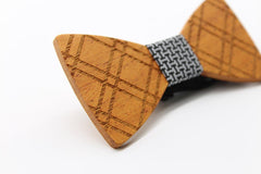 Puzzle Crossed Wooden Bow Tie