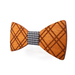 Puzzle Crossed Wooden Bow Tie