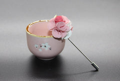 Rose Pink Lapel Flower - Bowties - 2