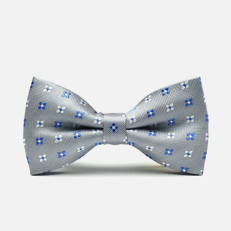 Silver Polka Dot Bowtie - Bowties