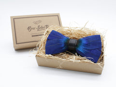 Thin Blue Feather Bowtie – Bow Ties for Men – Bow SelecTie